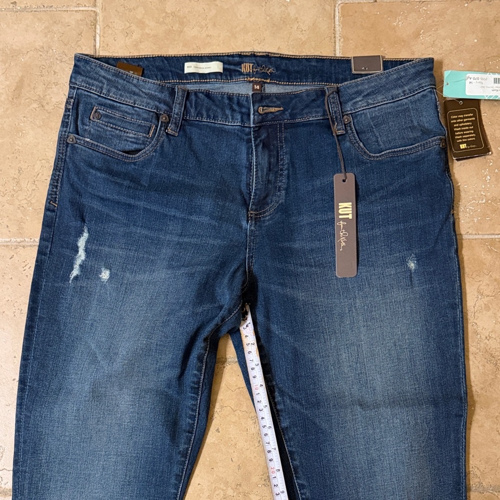 Kut from the Kloth Dark Wash MIA toothpick Skinny Jeans for Women size 14 - Picture 4 of 7